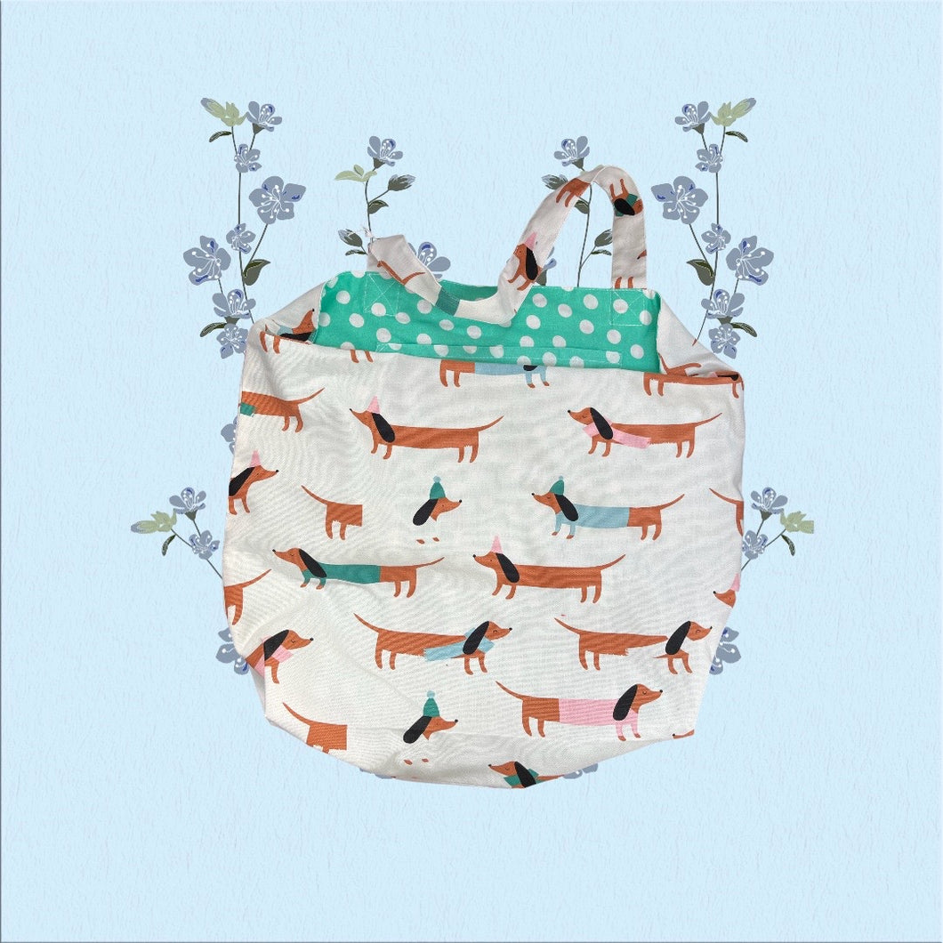 Dachshund reversible bag